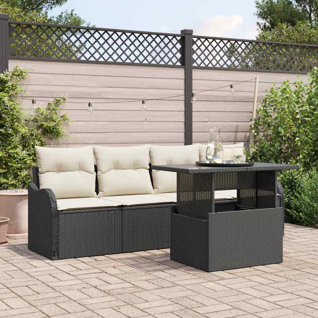 Tuin Sofa Set Met Kussen Met Opslag 5 Pcs Poly Rattan