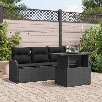 Tuin Sofa Set Met Kussen Met Opslag 5 Pcs Poly Rattan