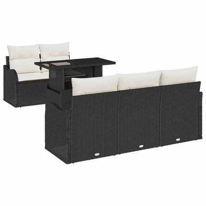 Tuin Sofa Set Met Kussen Met Kussen 6 Pcs Poly Rattan