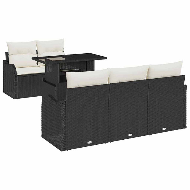 Tuin Sofa Set Met Kussen Met Kussen 6 Pcs Poly Rattan