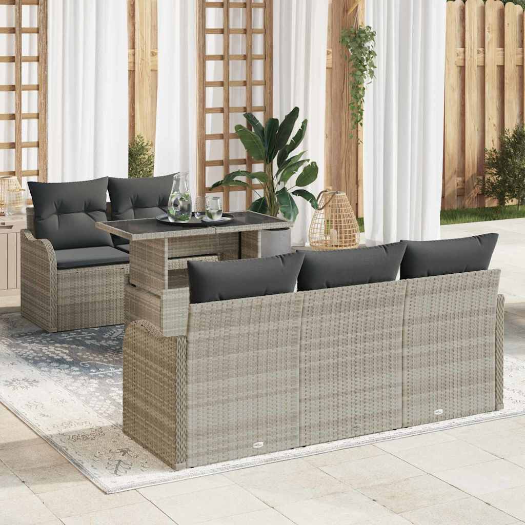 Tuin Sofa Set Met Kussen Met Kussen 6 Pcs Poly Rattan