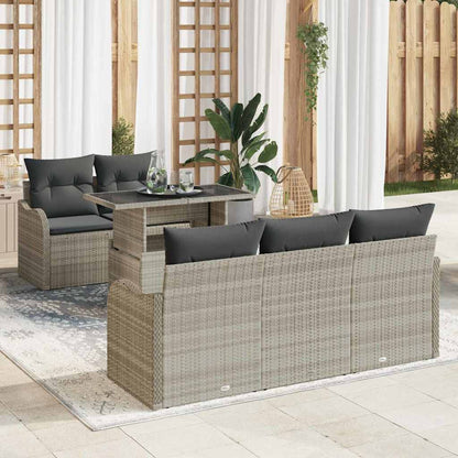 Tuin Sofa Set Met Kussen Met Kussen 6 Pcs Poly Rattan
