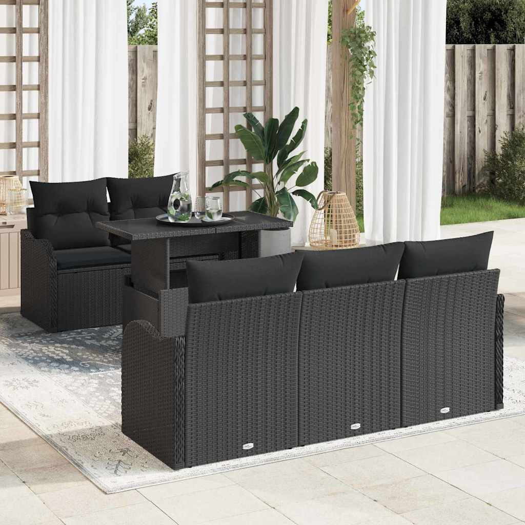 Tuin Sofa Set Met Kussen Met Kussen 6 Pcs Poly Rattan