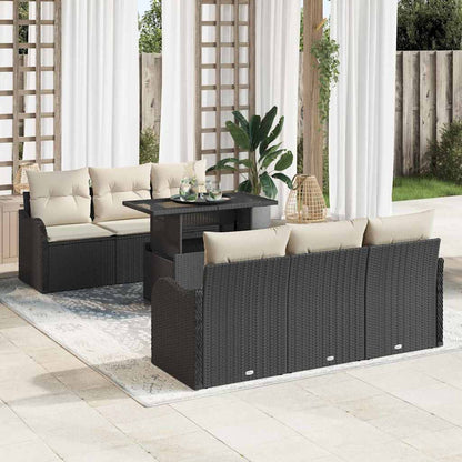 Tuin Sofa Set Met Kussen Met Opslag 7 Pcs Poly Rattan