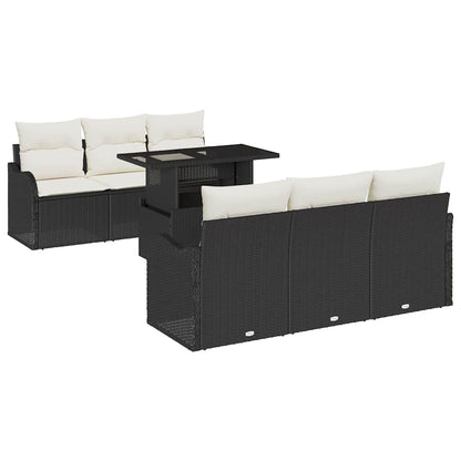 Tuin Sofa Set Met Kussen Met Opslag 7 Pcs Poly Rattan