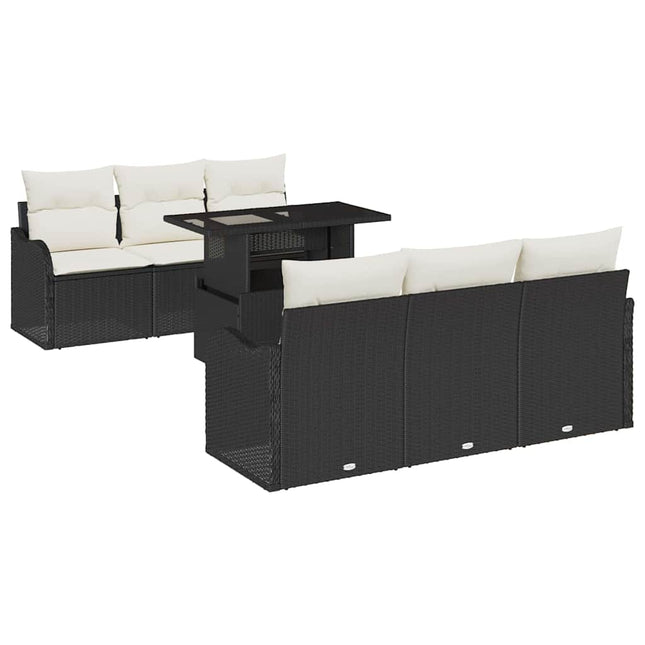 Tuin Sofa Set Met Kussen Met Opslag 7 Pcs Poly Rattan