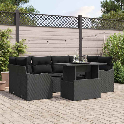 Tuin Sofa Set Met Kussen Met Opslag 7 Pcs Poly Rattan