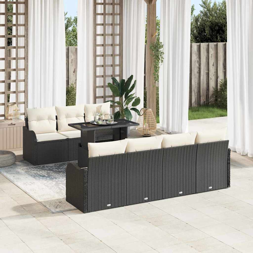 Tuin Sofa Set Met Kussen Met Opslag 8 Pcs Poly Rattan