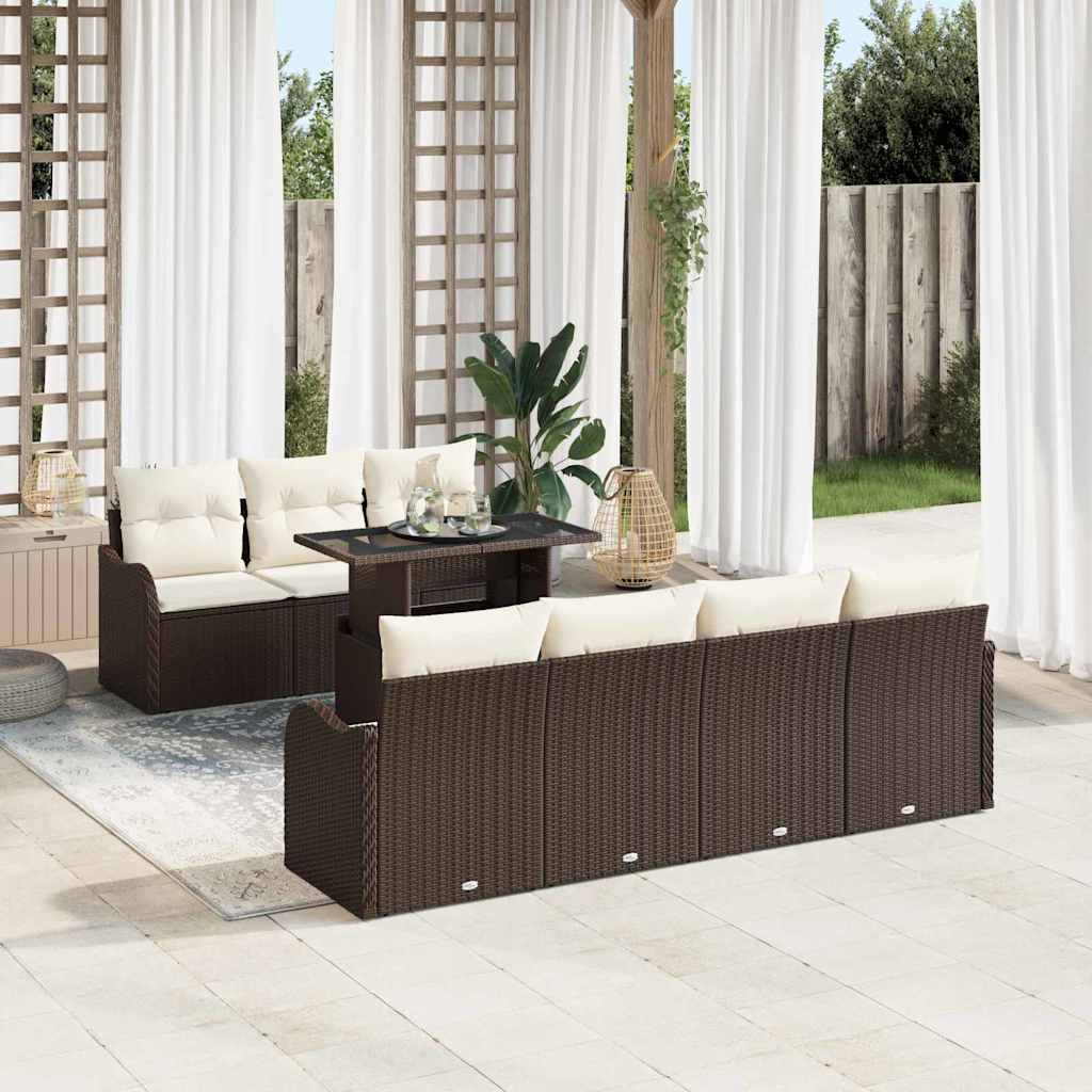 Tuin Sofa Set Met Kussen Met Opslag 8 Pcs Poly Rattan