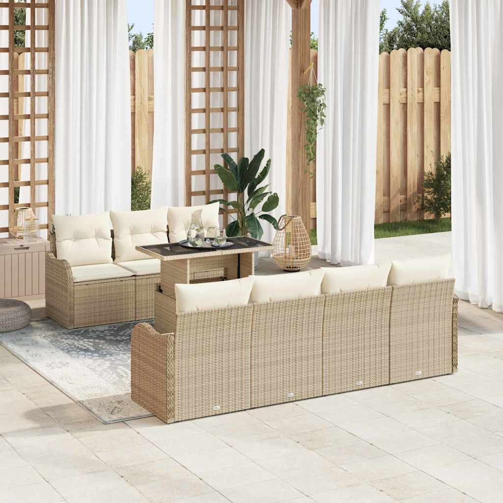 Tuin Sofa Set Met Kussen Met Opslag 8 Pcs Poly Rattan