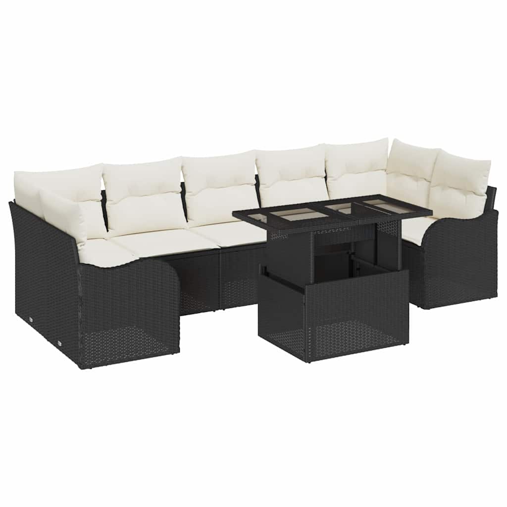 Tuin Sofa Set Met Kussen Met Opslag 8 Pcs Poly Rattan