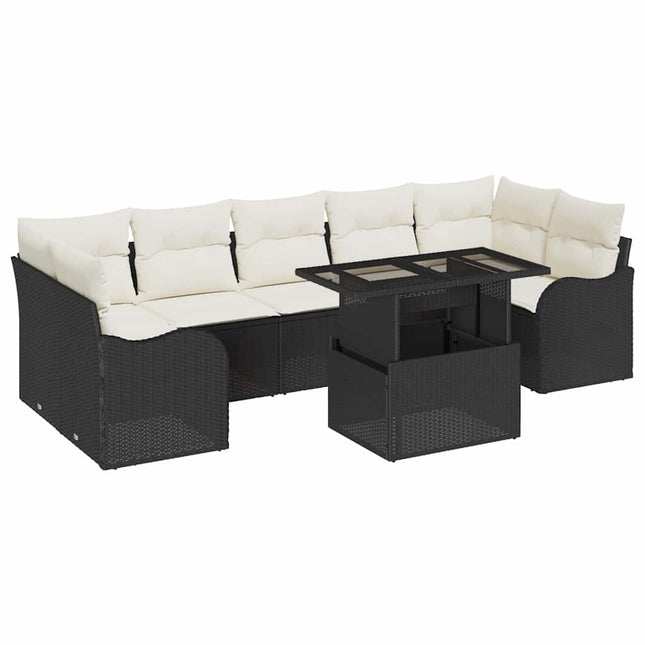 Tuin Sofa Set Met Kussen Met Opslag 8 Pcs Poly Rattan