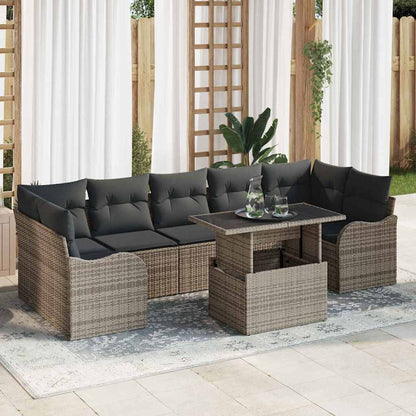Tuin Sofa Set Met Kussen Met Opslag 8 Pcs Poly Rattan