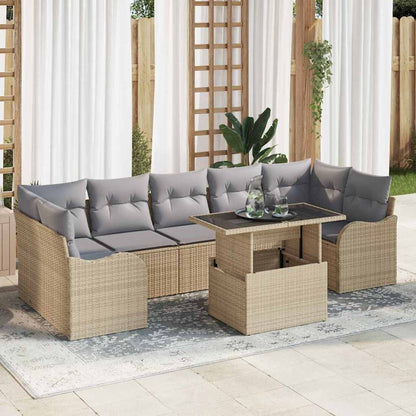 Tuin Sofa Set Met Kussen Met Opslag 8 Pcs Poly Rattan