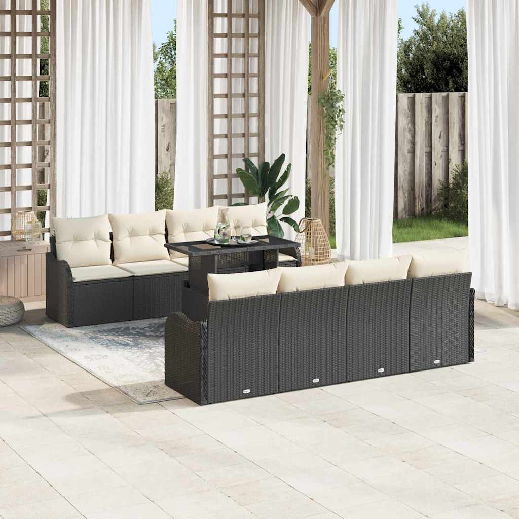 Tuin Sofa Set Met Kussen Met Opslag 9 Pcs Poly Rattan