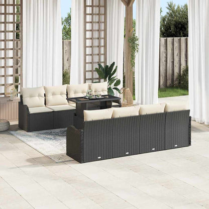 Tuin Sofa Set Met Kussen Met Opslag 9 Pcs Poly Rattan