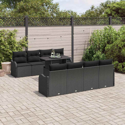 Tuin Sofa Set Met Kussen Met Opslag 9 Pcs Poly Rattan
