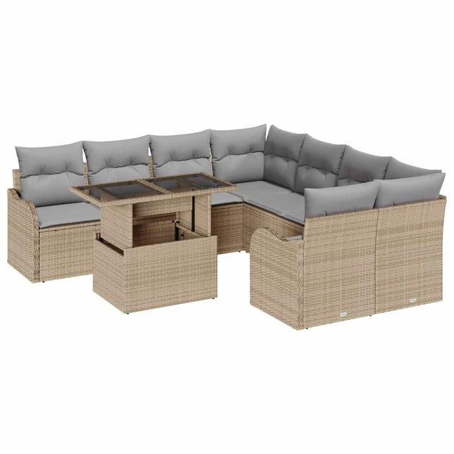 Tuinbankenset Met Kussen Met Kussen 9 Pcs Polyrattan