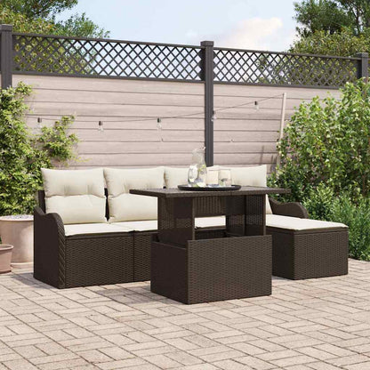 Tuinbankenset Met Kussen 6 Pcs Polyrattan