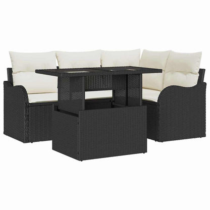 Tuin Sofa Set Met Kussen Met Kussen 5 Pcs Poly Rattan