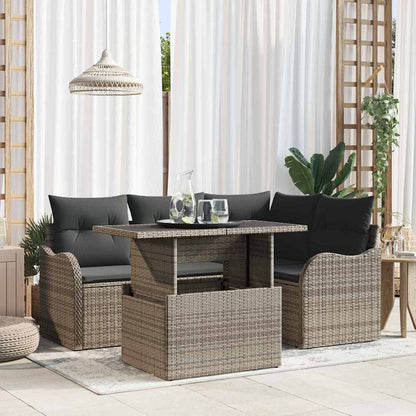 Tuin Sofa Set Met Kussen Met Kussen 5 Pcs Poly Rattan