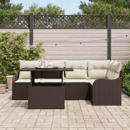 Tuin Sofa Set Met Kussen Met Kussen 6 Pcs Poly Rattan