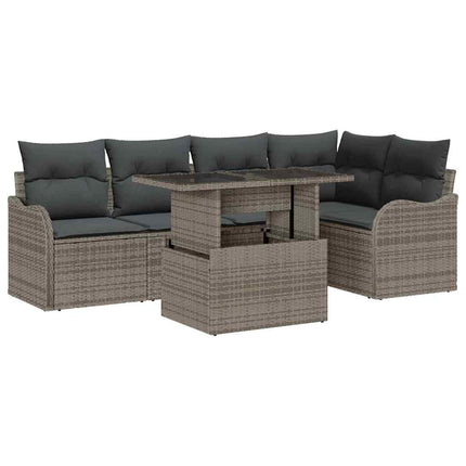 Tuin Sofa Set Met Kussen Met Kussen 6 Pcs Poly Rattan