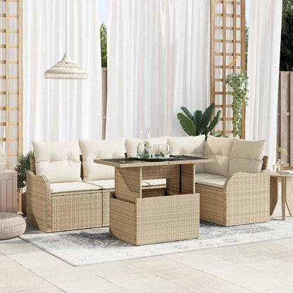 Tuin Sofa Set Met Kussen Met Kussen 6 Pcs Poly Rattan