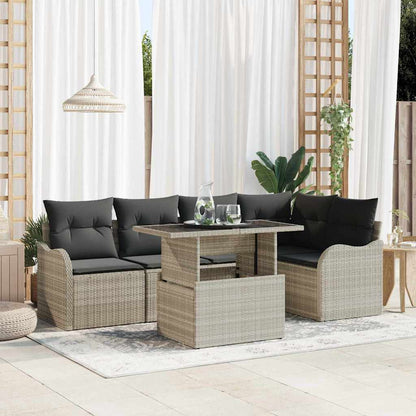 Tuin Sofa Set Met Kussen Met Kussen 6 Pcs Poly Rattan