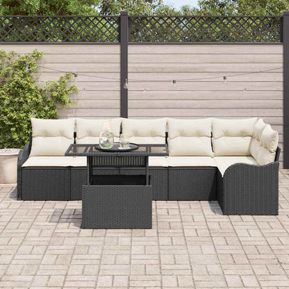 Tuin Sofa Set Met Kussen Met Kussen 7 Pcs Poly Rattan