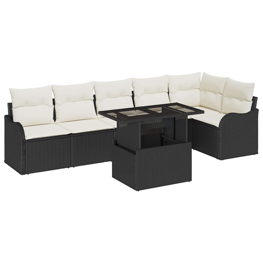 Tuin Sofa Set Met Kussen Met Kussen 7 Pcs Poly Rattan