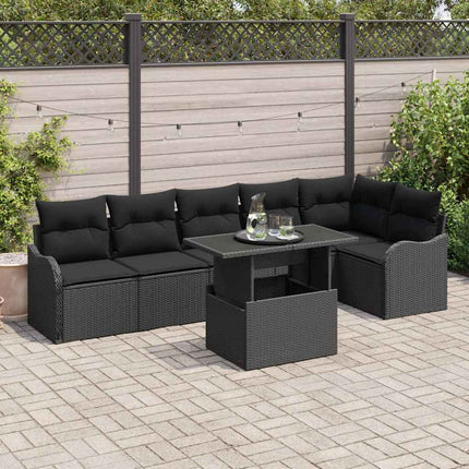 Tuin Sofa Set Met Kussen Met Kussen 7 Pcs Beige Poly Rattan