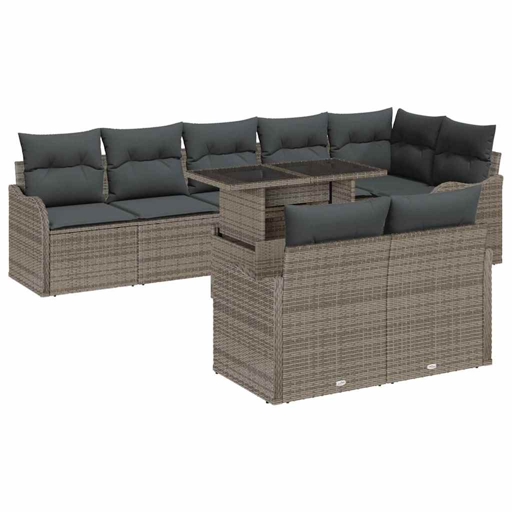 Tuin Sofa Set Met Kussen Met Kussen 9 Pcs Poly Rattan
