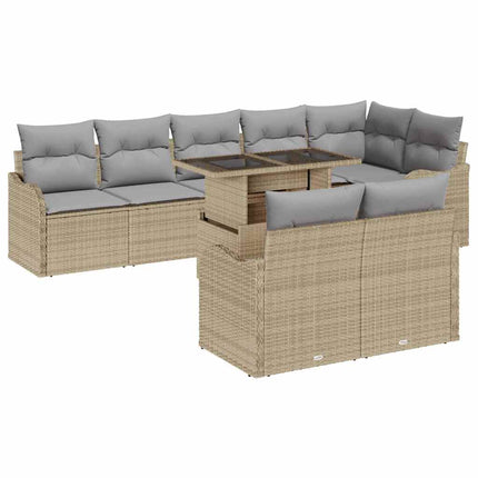 Tuin Sofa Set Met Kussen Met Kussen 9 Pcs Poly Rattan