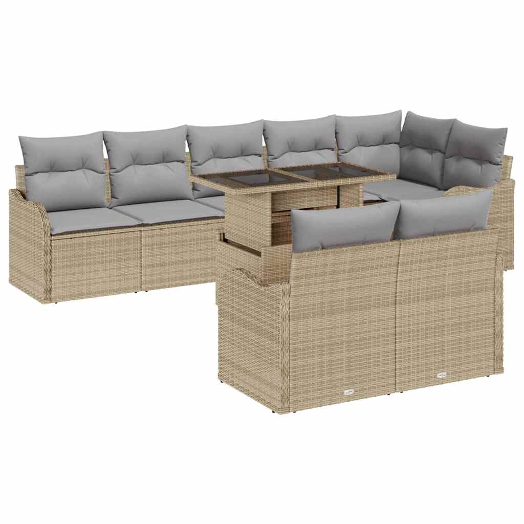 Tuin Sofa Set Met Kussen Met Kussen 9 Pcs Poly Rattan