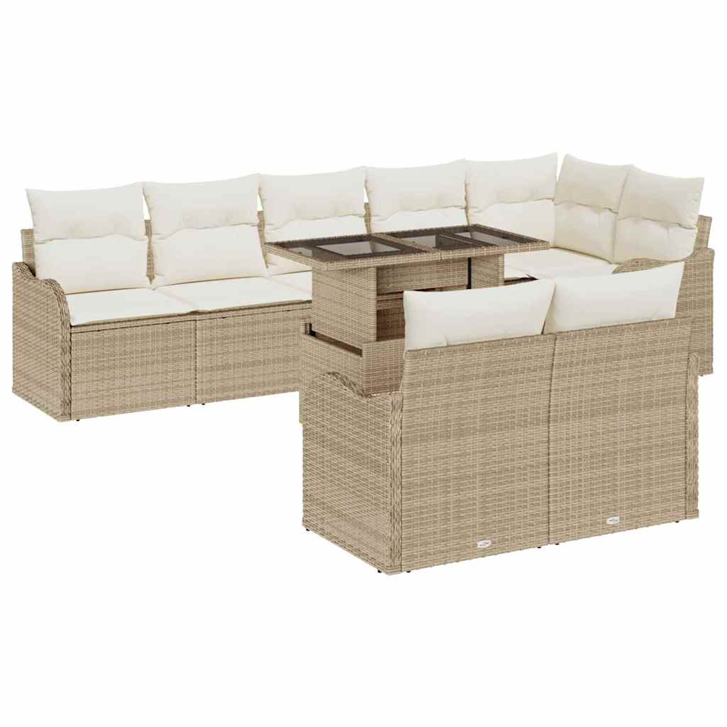 Tuin Sofa Set Met Kussen Met Kussen 9 Pcs Poly Rattan