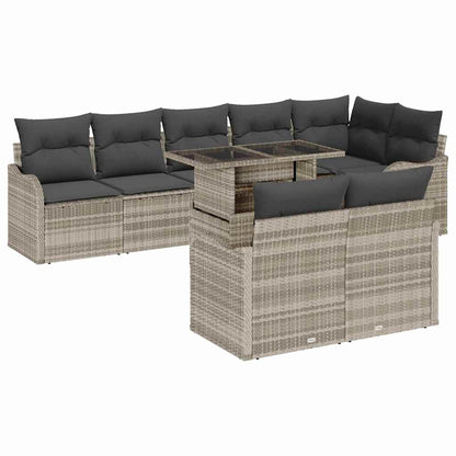 Tuin Sofa Set Met Kussen Met Kussen 9 Pcs Poly Rattan