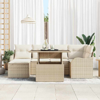 Tuin Sofa Set Met Kussen Met Opslag 7 Pcs Poly Riet