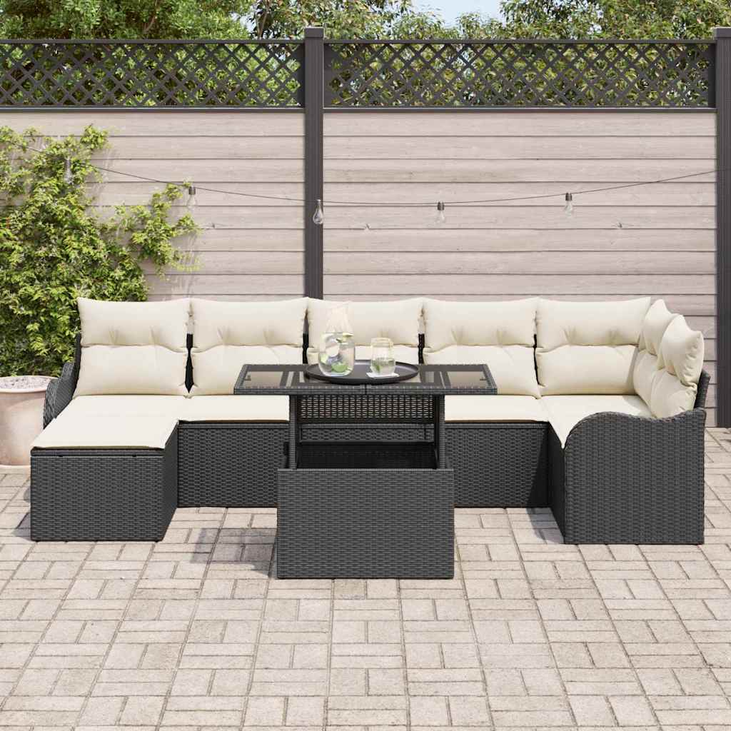 Tuin Sofa Set Met Kussen Met Opslag 8 Pcs Poly Riet