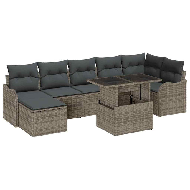 Tuin Sofa Set Met Kussen 8 Pcs Poly Rattan