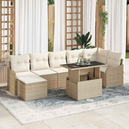 Tuin Sofa Set Met Kussen Met Opslag 8 Pcs Poly Riet