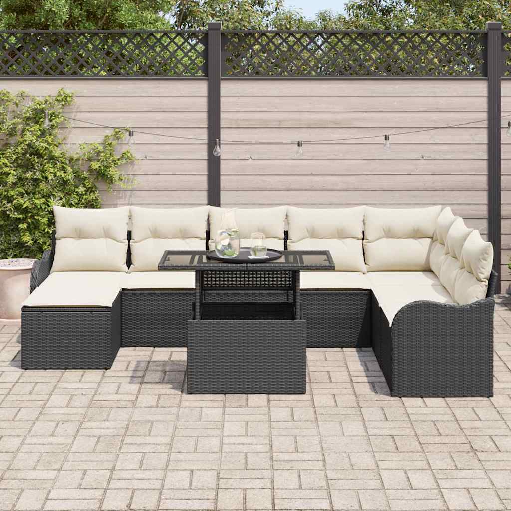 Tuin Sofa Set Met Kussen Met Opslag 9 Pcs Poly Riet