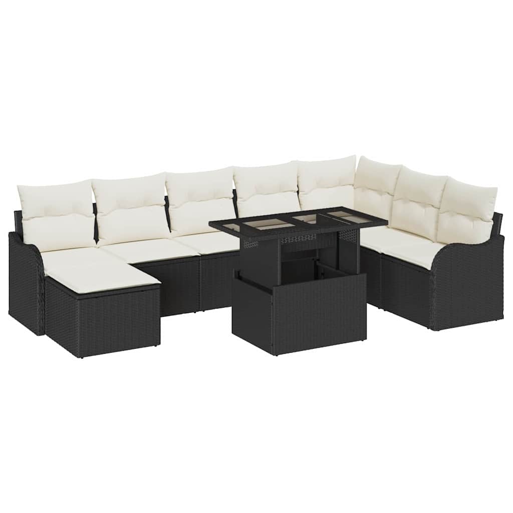 Tuin Sofa Set Met Kussen Met Opslag 9 Pcs Poly Riet