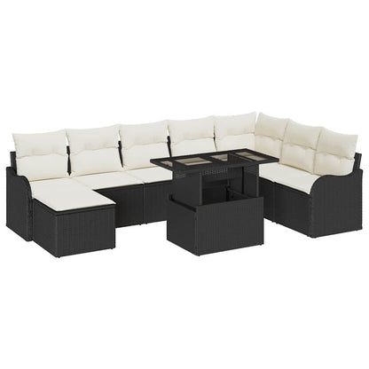 Tuin Sofa Set Met Kussen Met Opslag 9 Pcs Poly Riet