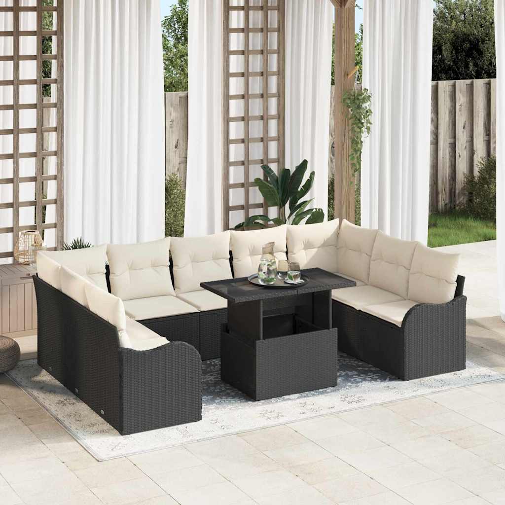 Tuin Sofa Set Met Kussen Met Kussen 10 Pcs Poly Rattan