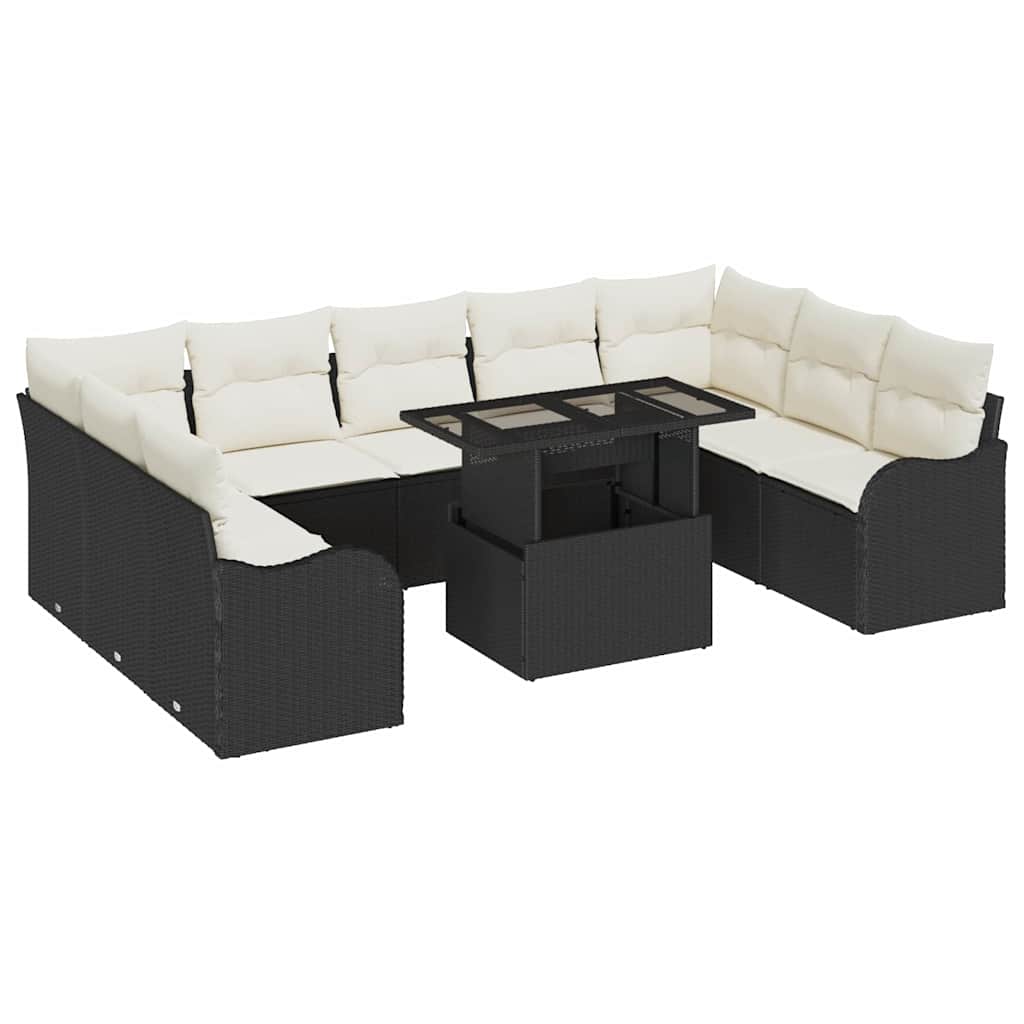 Tuin Sofa Set Met Kussen Met Kussen 10 Pcs Poly Rattan