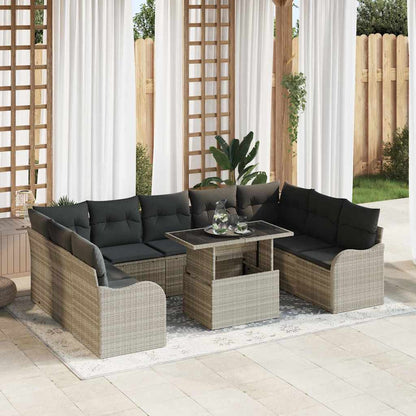 Tuin Sofa Set Met Kussen Met Kussen 10 Pcs Poly Rattan