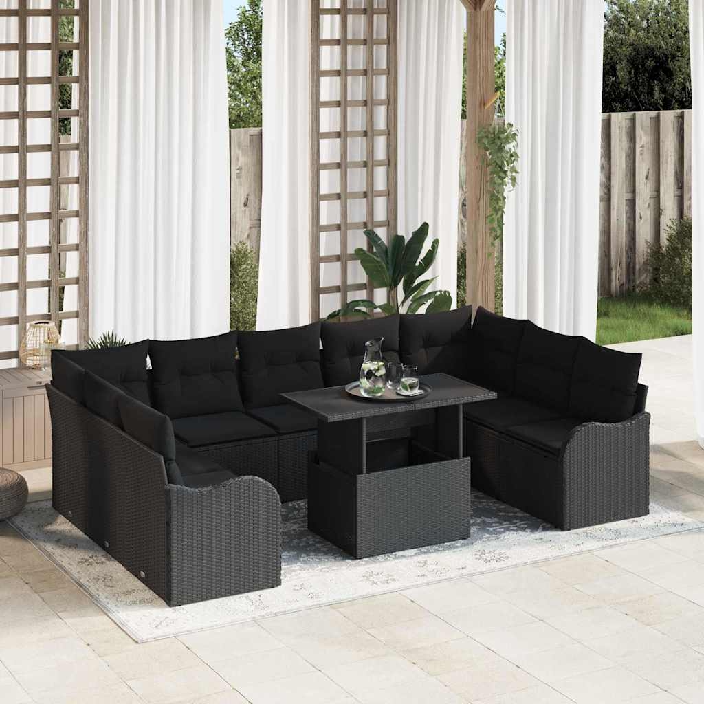 Tuin Sofa Set Met Kussen Met Kussen 10 Pcs Poly Rattan