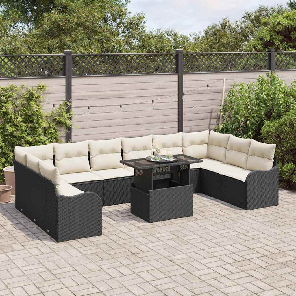 Tuin Sofa Set Met Kussen Met Kussen 11 Pcs Poly Rattan