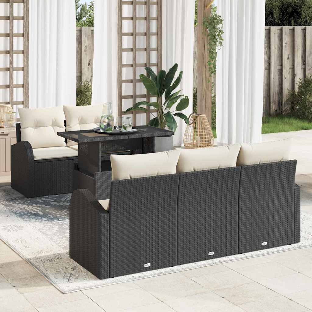 Tuin Sofa Set Met Kussen Met Kussen 6 Pcs Poly Rattan